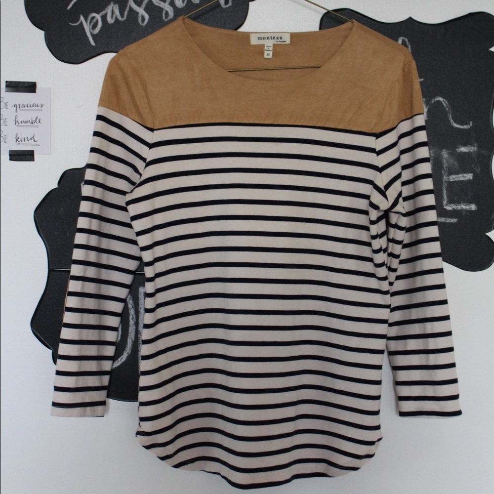 Black and White Striped Top